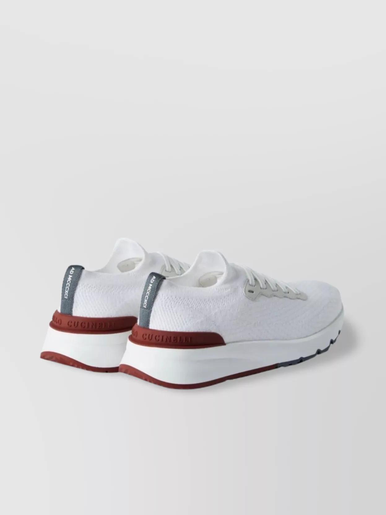 BRUNELLO CUCINELLI Cotton Knit Runners In White Product Image