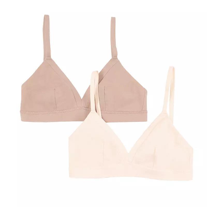 Jezebel 2-Pack Pima Cotton Bralette 900821P2, Women's, Size: Medium, Beige Product Image