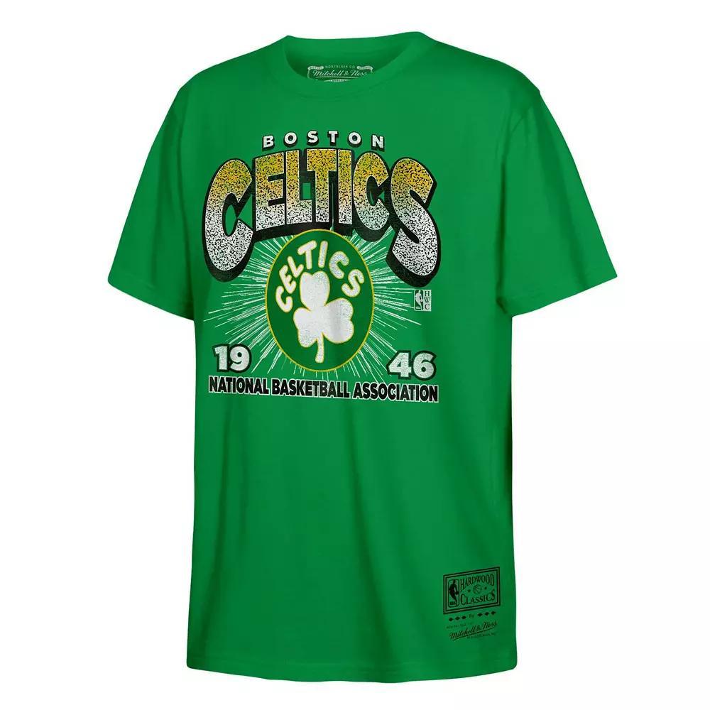 Mens Mitchell & Ness Kelly Boston Celtics Hardwood Classics Vintage Hoopster T-Shirt, Boys Product Image