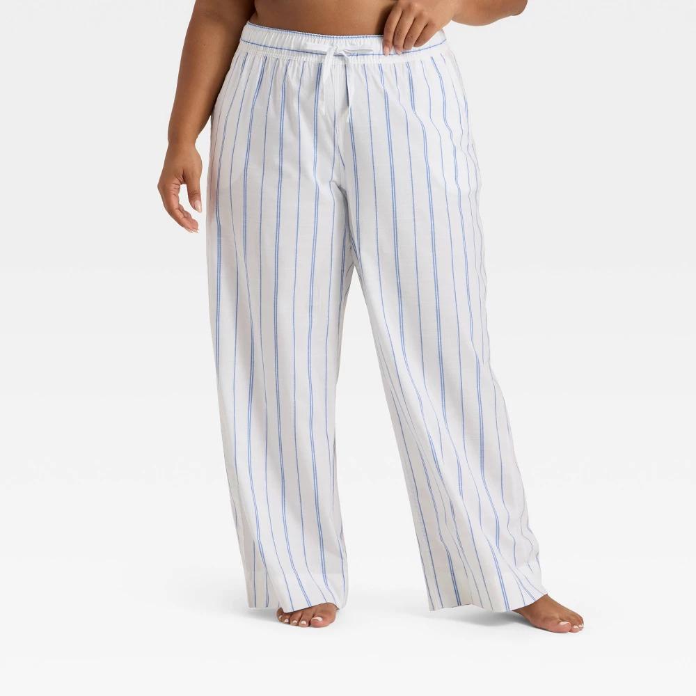 Women's Striped Cotton Blend Pajama Pants - Auden™ Product Image