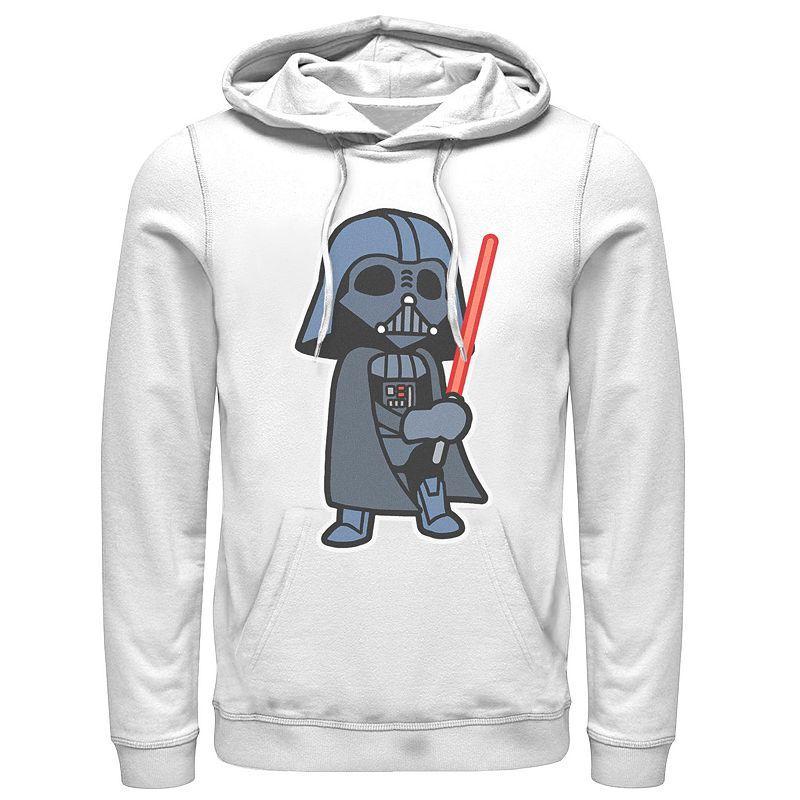 Men's Star Wars Darth Vader Chibi Cartoon Hoodie, Size: 3XL, White Product Image