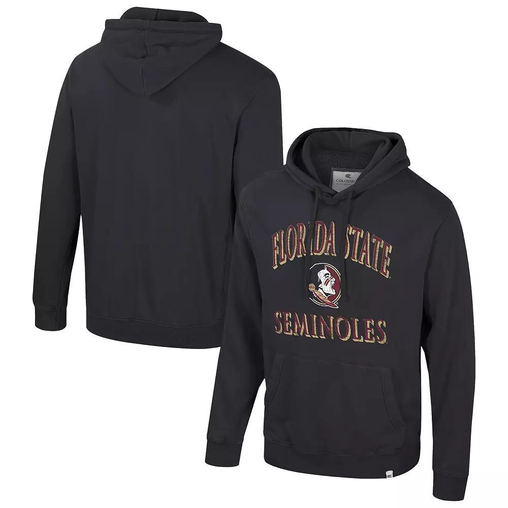 Men's Colosseum Black Florida State Seminoles Big & Tall Cap E-Tan Pullover Hoodie, Size: 5XLT Product Image
