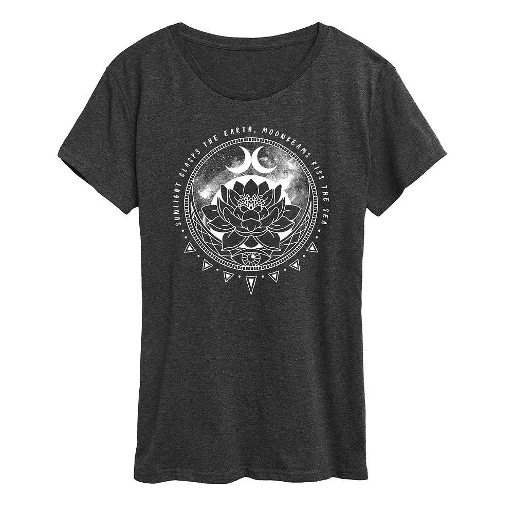 Womens Astrological Lotus Graphic Tee Heather Grey Product Image