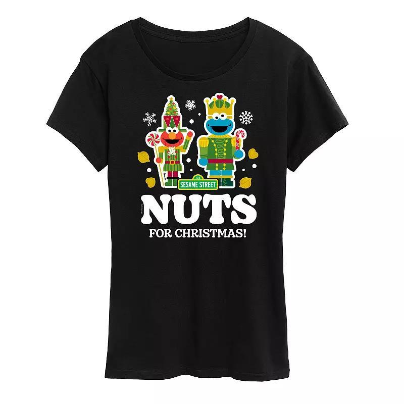 Womens Sesame Street Nuts For Christmas Graphic Tee, Girls Product Image