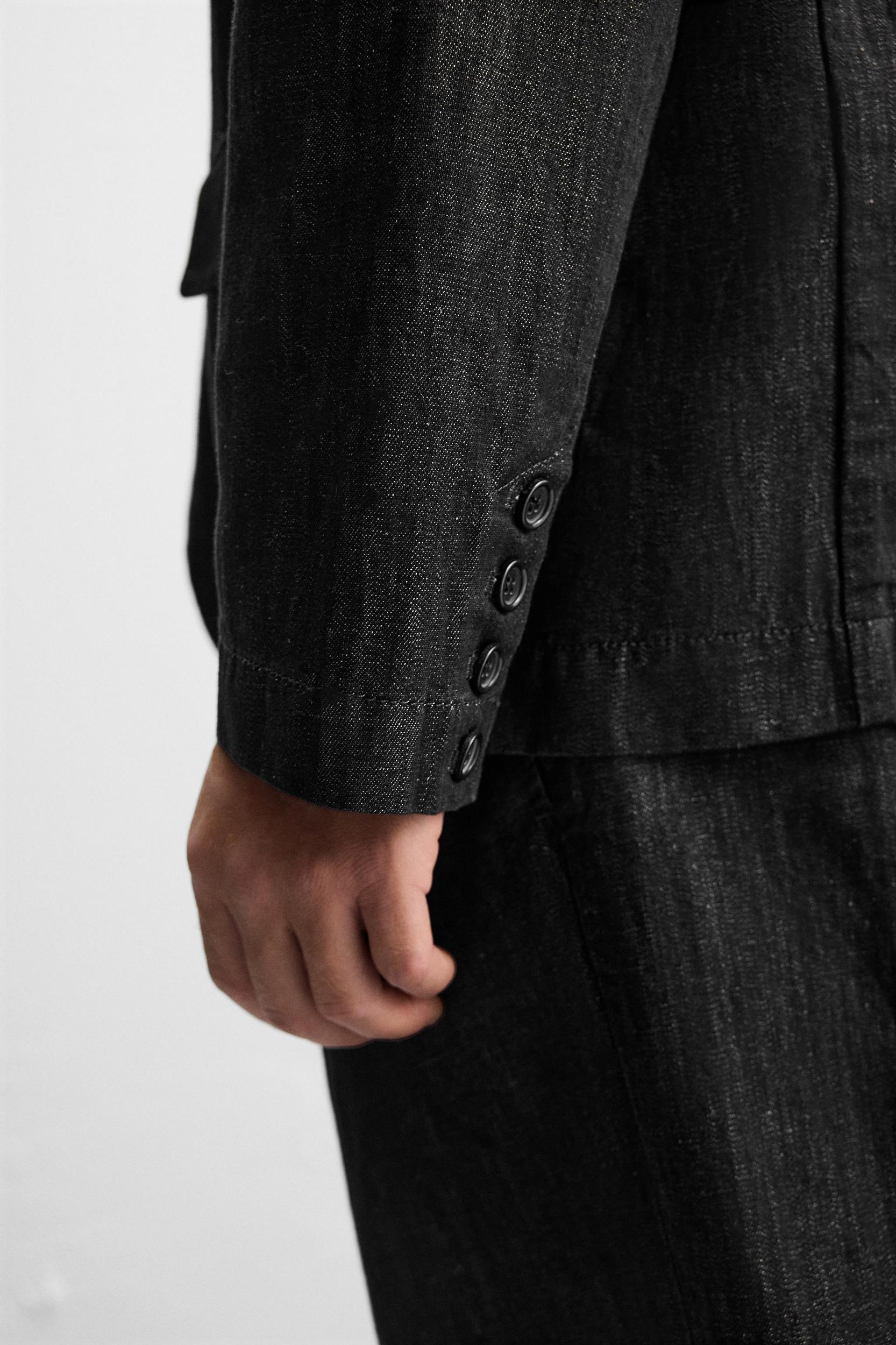 COTTON - LINEN DENIM BLAZER Product Image