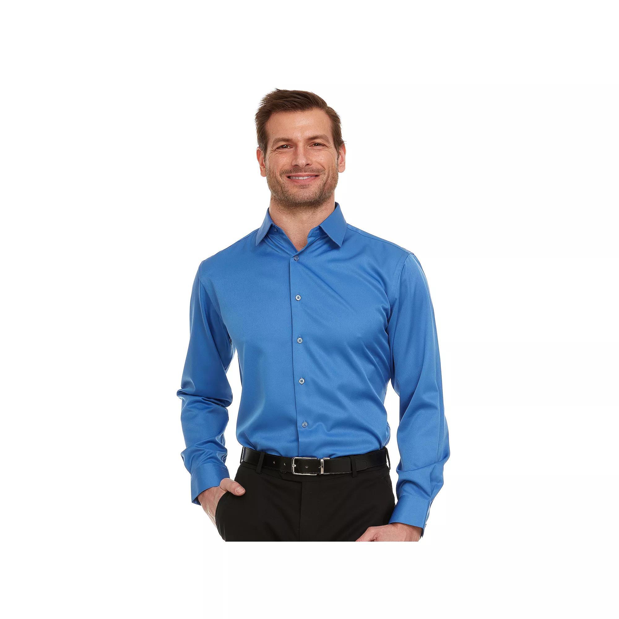 Mens Geoffrey Beene Slim-Fit Sateen Stretch Dress Shirt Product Image