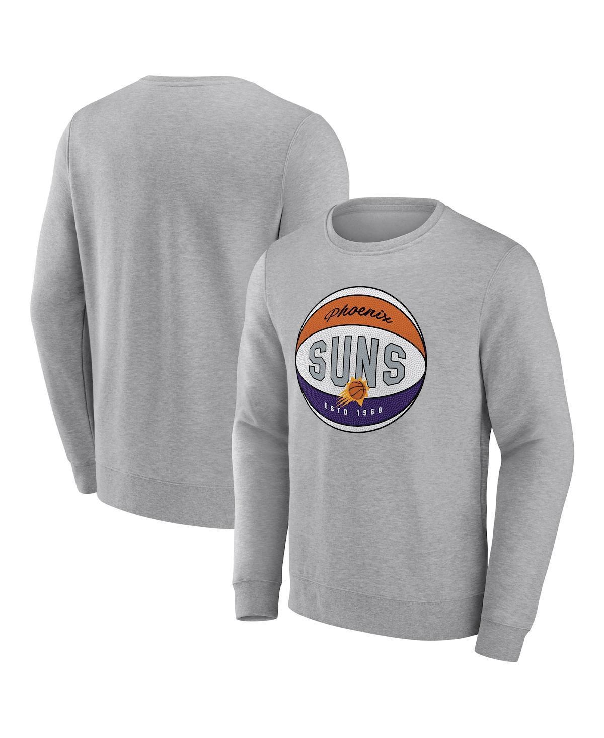 Men's Fanatics Branded Heathered Gray Phoenix Suns True Classics Vint Pullover Sweatshirt, Size: 3XL, Phx Grey Product Image