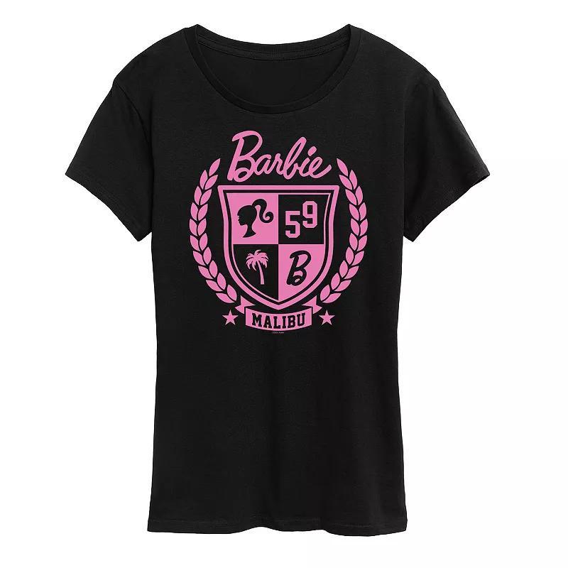 Womens Barbie Varsity Malibu Seal Graphic Tee Grey Blue Product Image