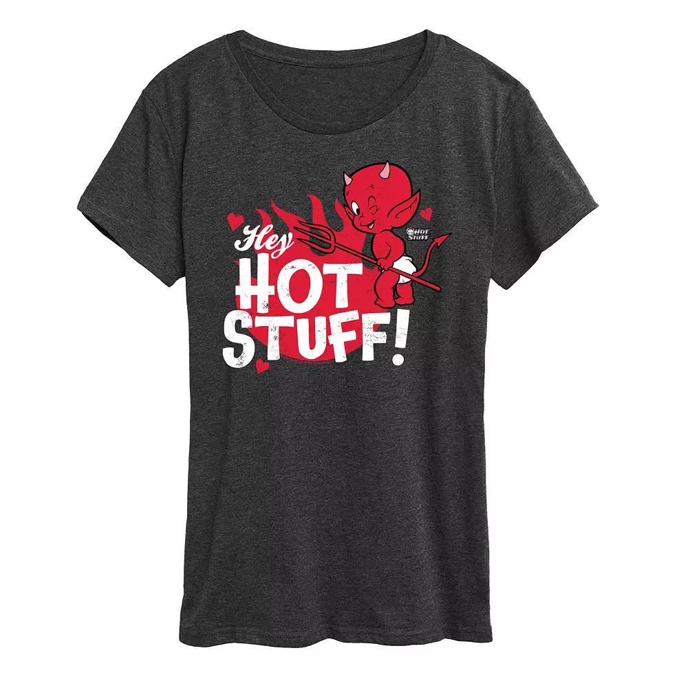 Womens Hot Stuff Graphic Tee, Girls Grey Gray Product Image
