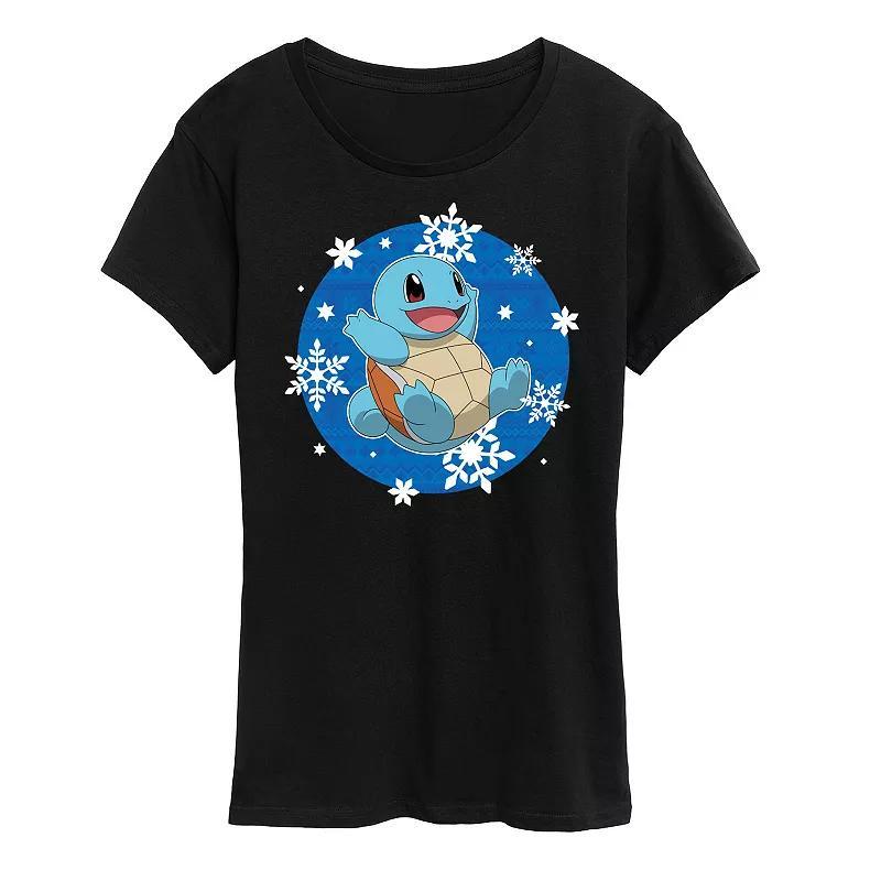 Womens Pokemon Squirtle Snowflake Graphic Tee Product Image