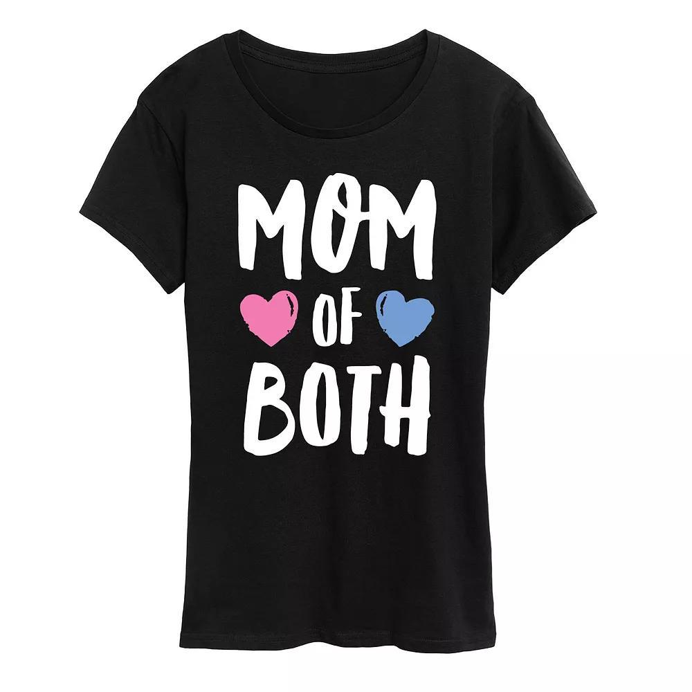 Womens Mom of Both Graphic Tee, Girls Heather Grey Product Image
