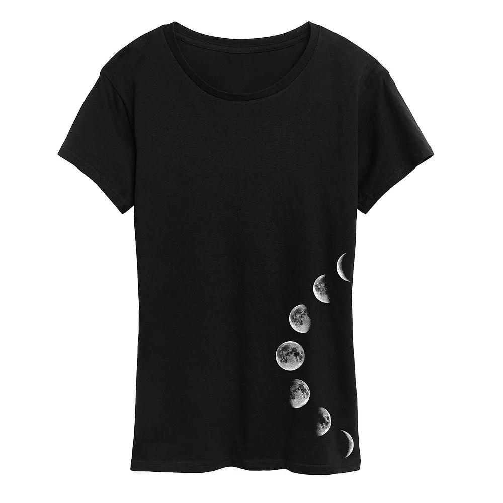 Women's Moon Phases Graphic Tee, Size: Large, Heather Grey Product Image