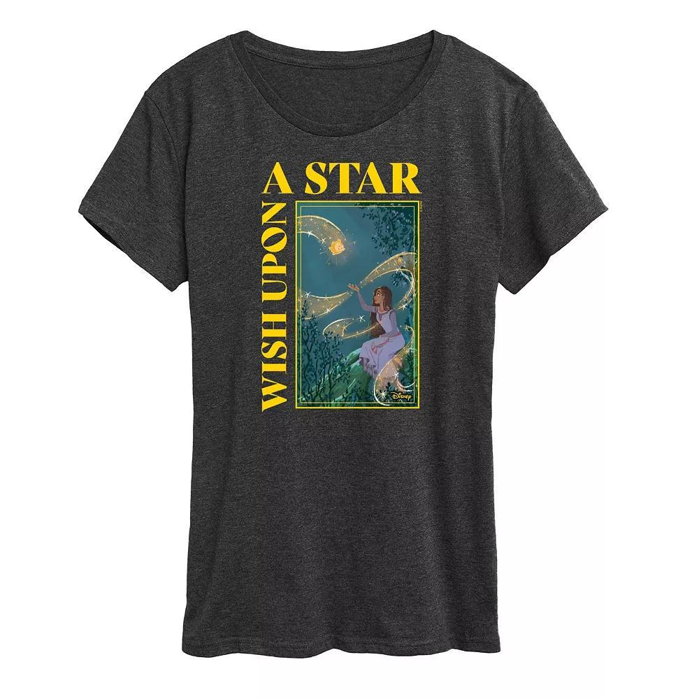 Disneys Wish Asha Womens Upon A Star Graphic Tee, Girls Product Image
