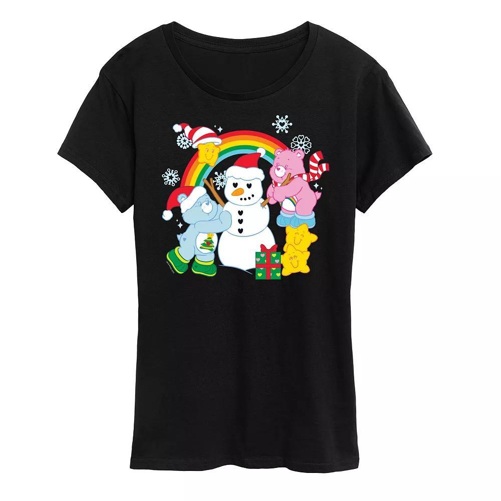 Women's Care Bears Snowman Graphic Tee, Girl's, Size: Large, Grey Royal Blue Product Image