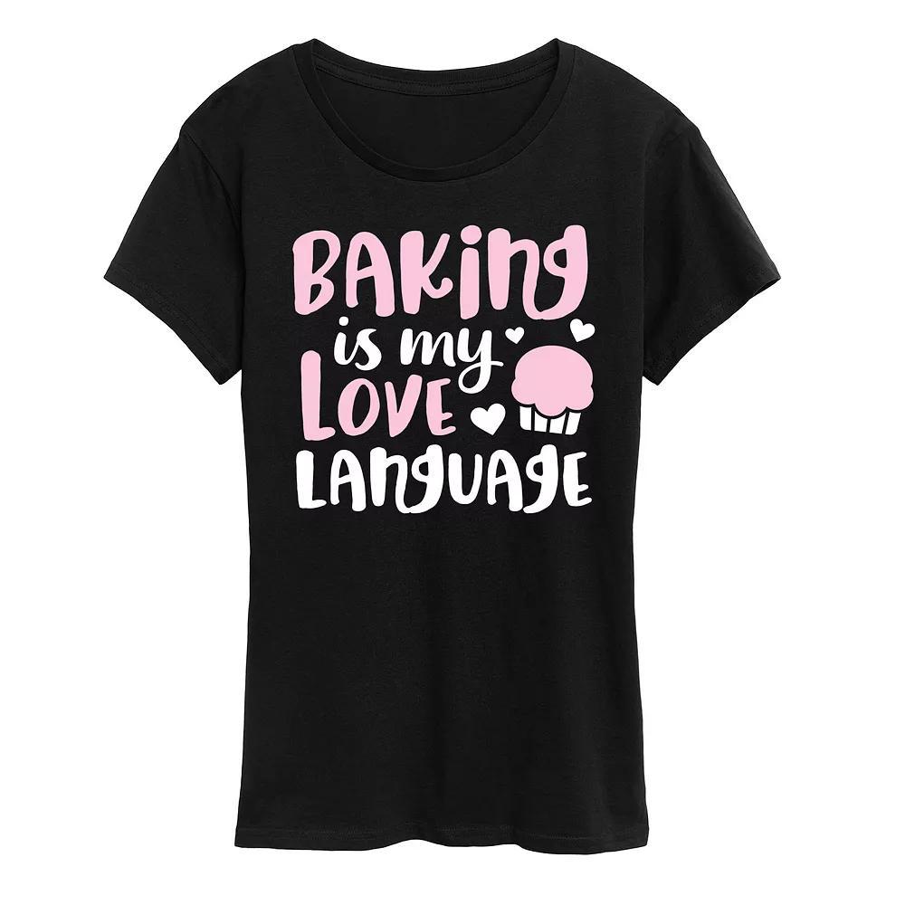 Women's Baking Is My Love Language Graphic Tee, Size: Medium, Grey Green Product Image