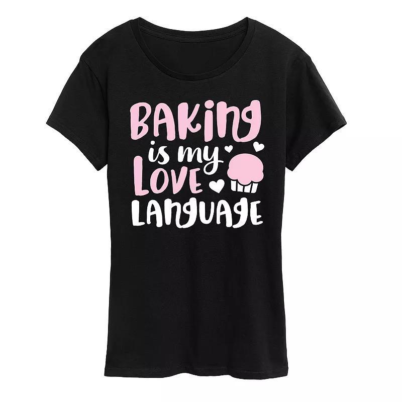 Women's Baking Is My Love Language Graphic Tee, Size: Medium, Grey Green Product Image