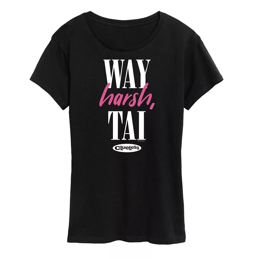 Womens Clueless Way Harsh Tai Graphic Tee, Girls Heather Grey Product Image