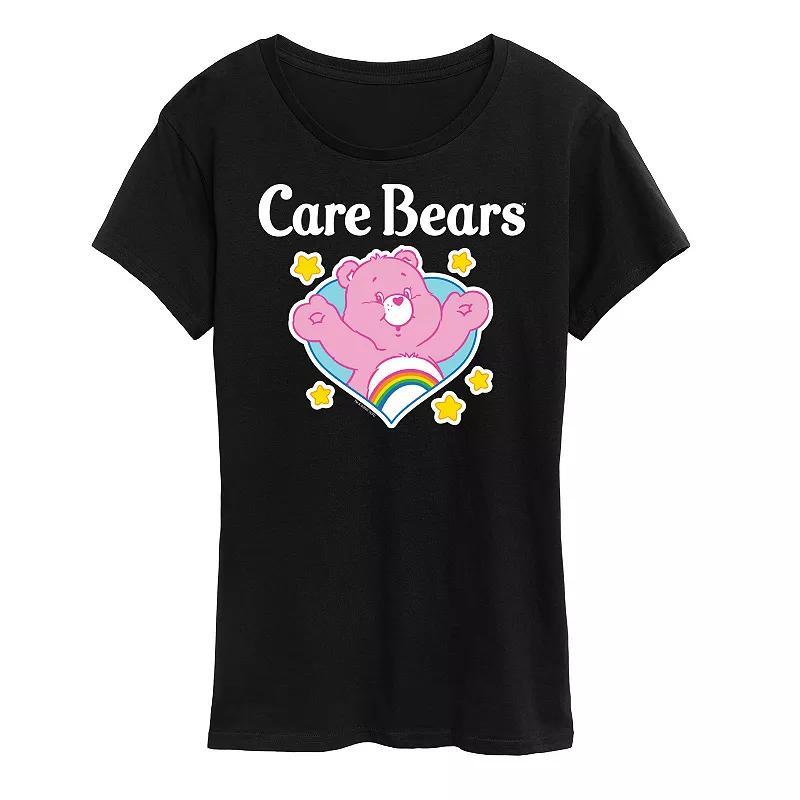 Womens Care Bears Logo Cheer Heart Graphic Tee Heather Grey Product Image