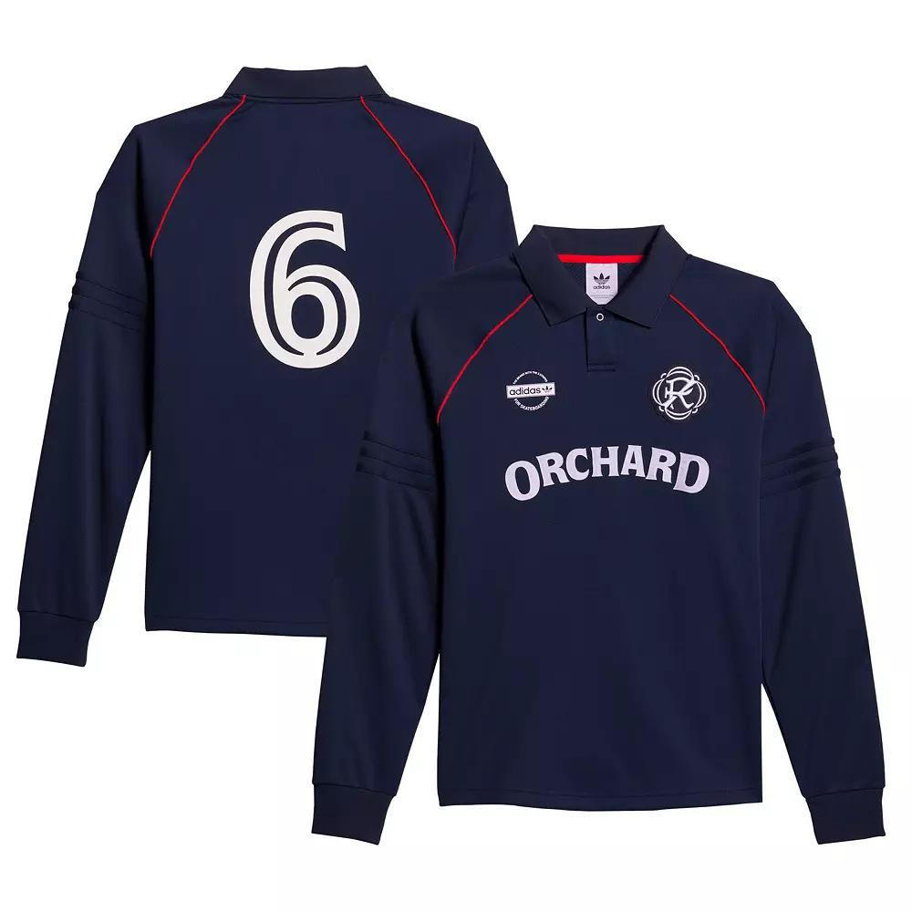 Men's adidas Navy Orchard x New England Revolution Skateboarding Long Sleeve Jersey, Size: 2XL, Ner Blue Product Image