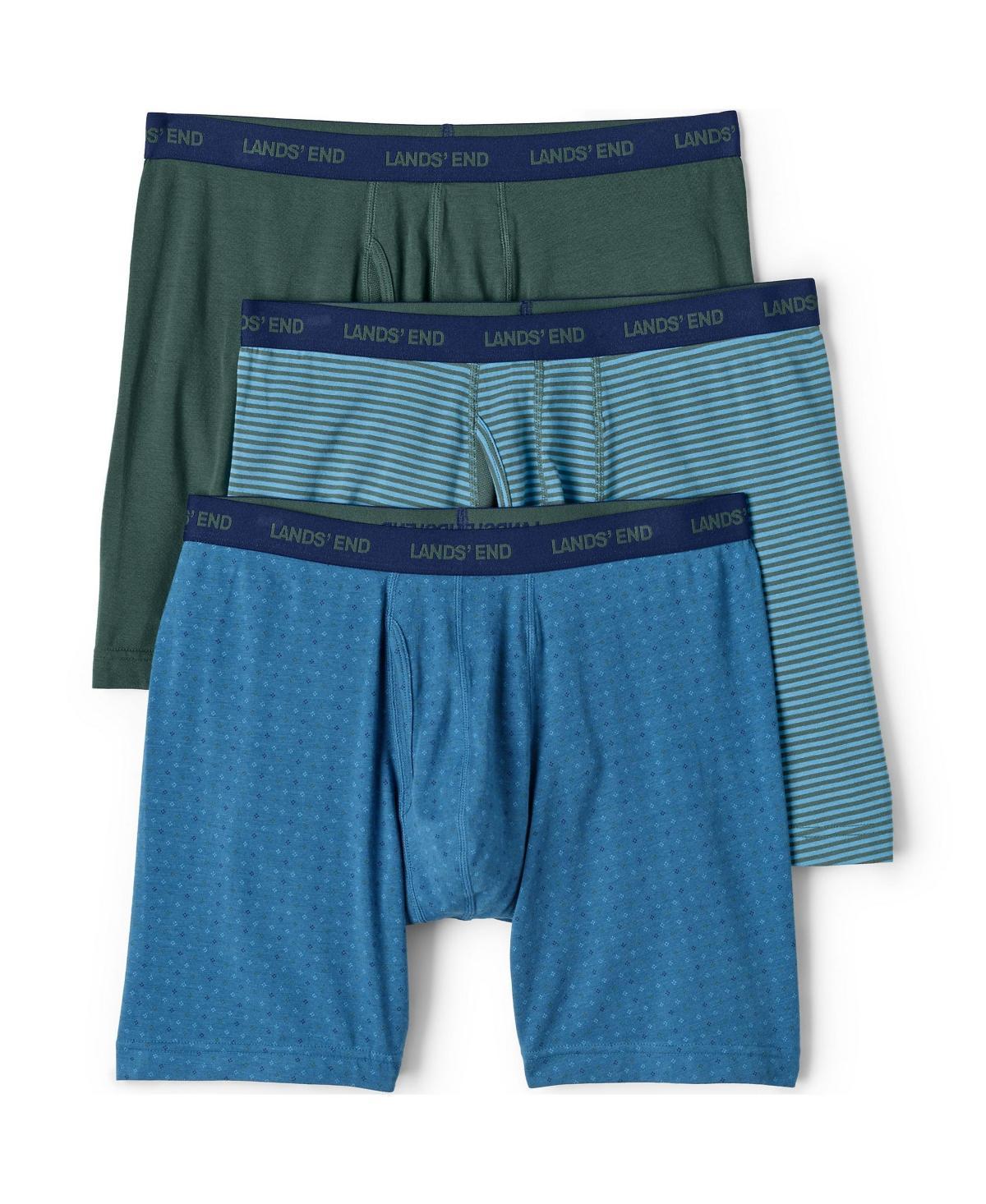 Mens Lands End 3-Pack Comfort Boxer Briefs Deep Blue Product Image