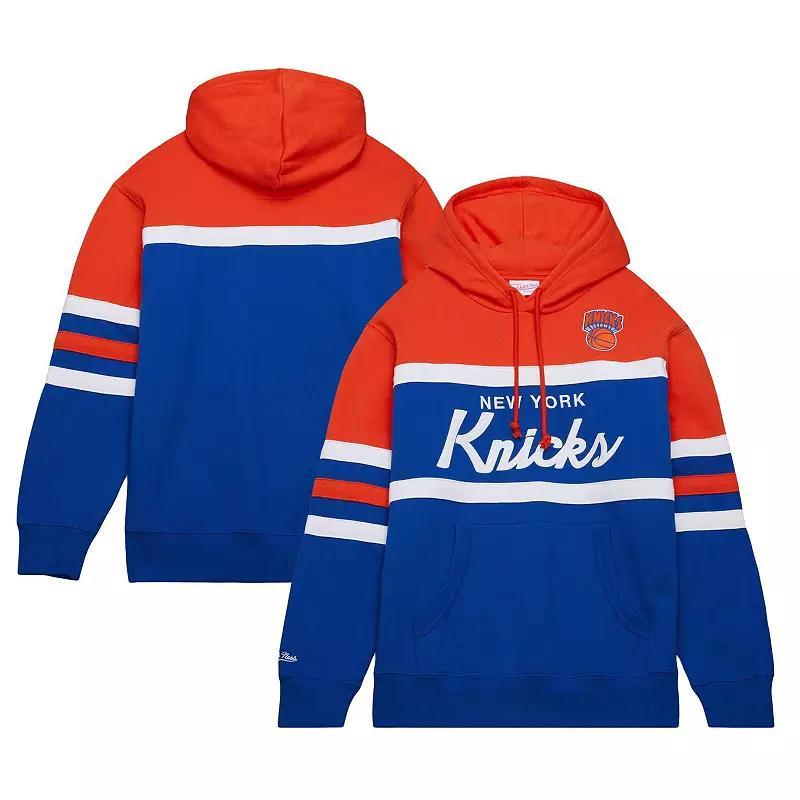 Men's Mitchell & Ness Blue New York Knicks Big & Tall Hardwood Classics Head Coach Pullover Hoodie, Size: 3XB Product Image