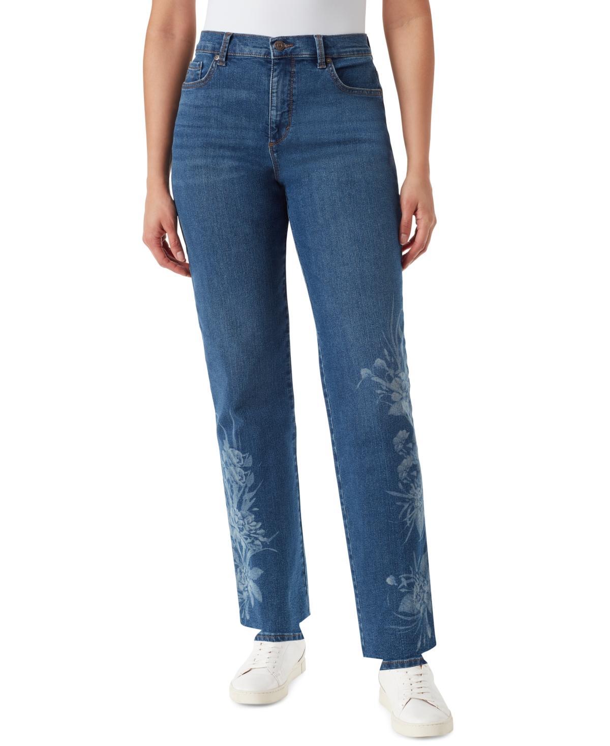 Gloria Vanderbilt Womens Amanda Colored Twill Straight-Leg Jeans, in Regular & Short Product Image