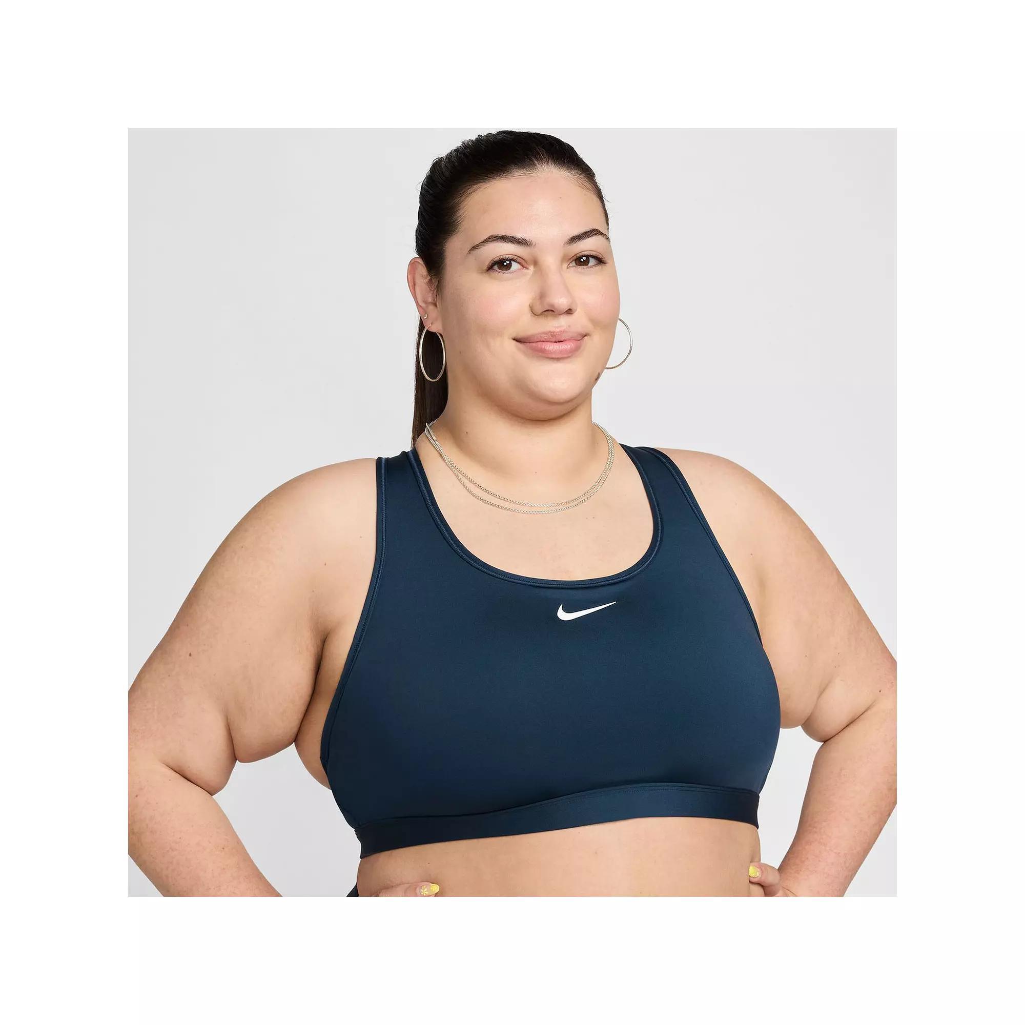 Plus Size Nike Swoosh Medium Padded Sports Bra, Women's, Size: 3XL, Armory Blue Product Image