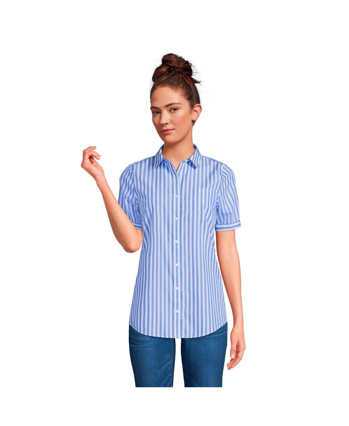 Womens Lands End Wrinkle Free No Iron Short Sleeve Shirt Product Image