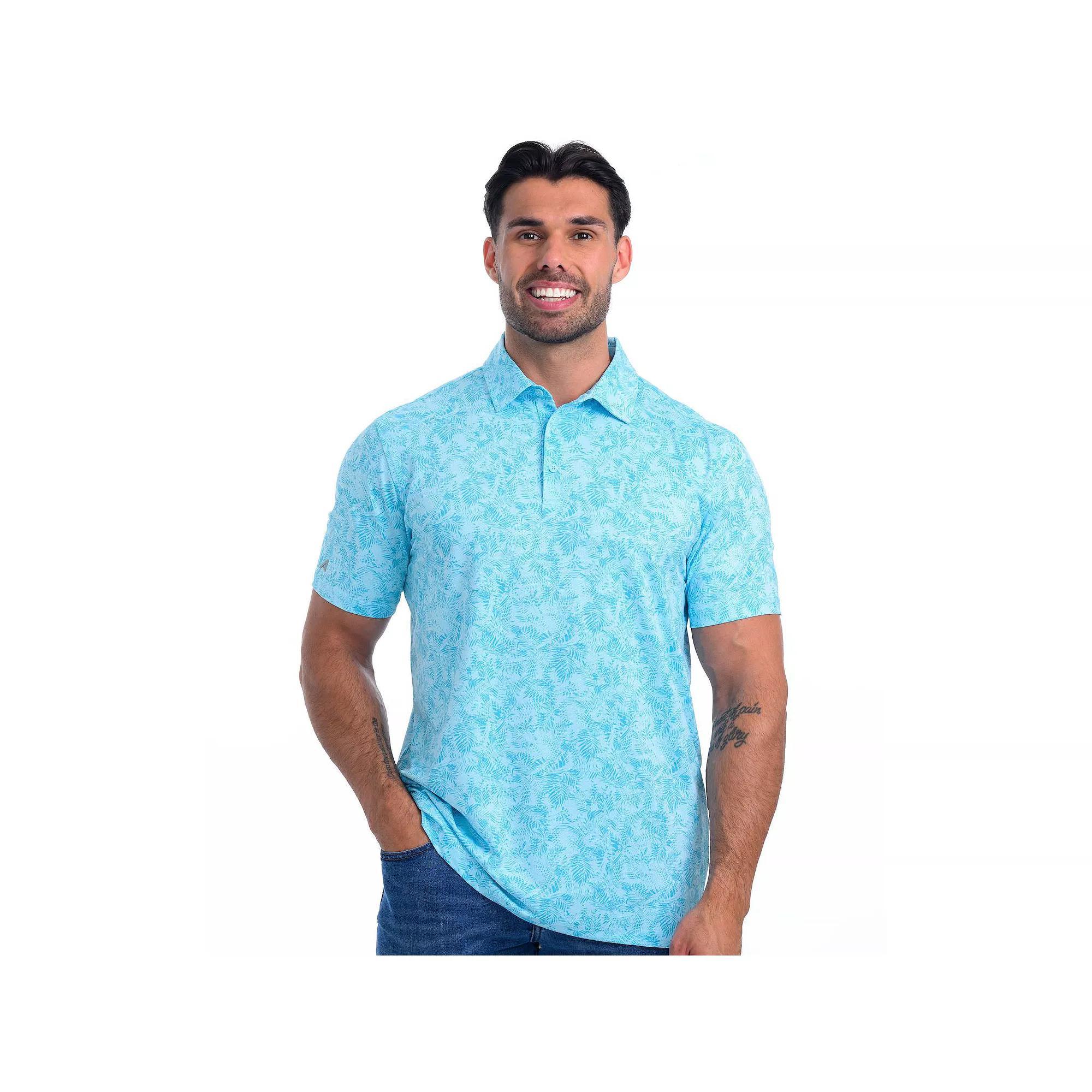 Men's Antigua Lush Polo, Size: Large, Blue Breeze Product Image