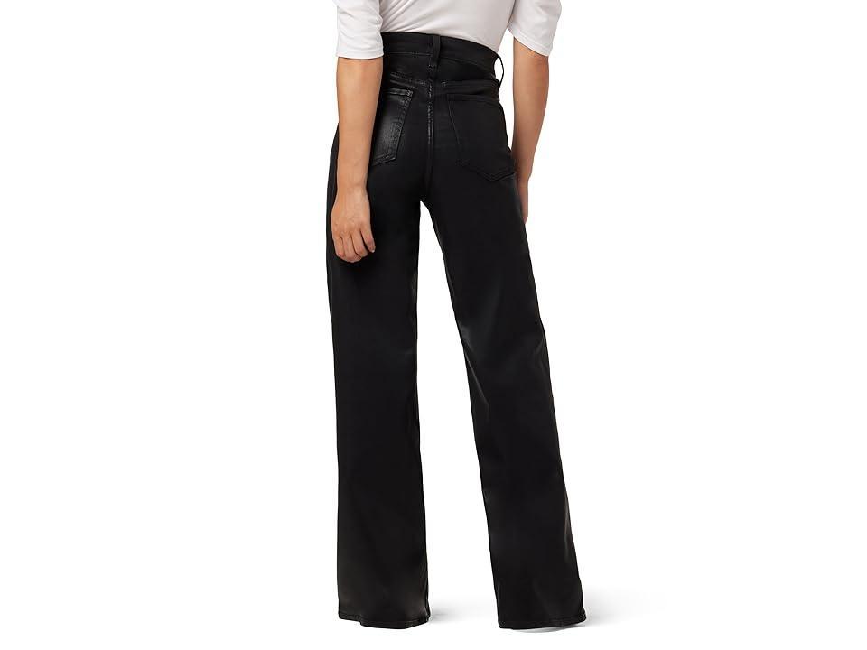 Joes Jeans The Mia Petite High Rise Wide Leg Coated Jeans in Black Product Image