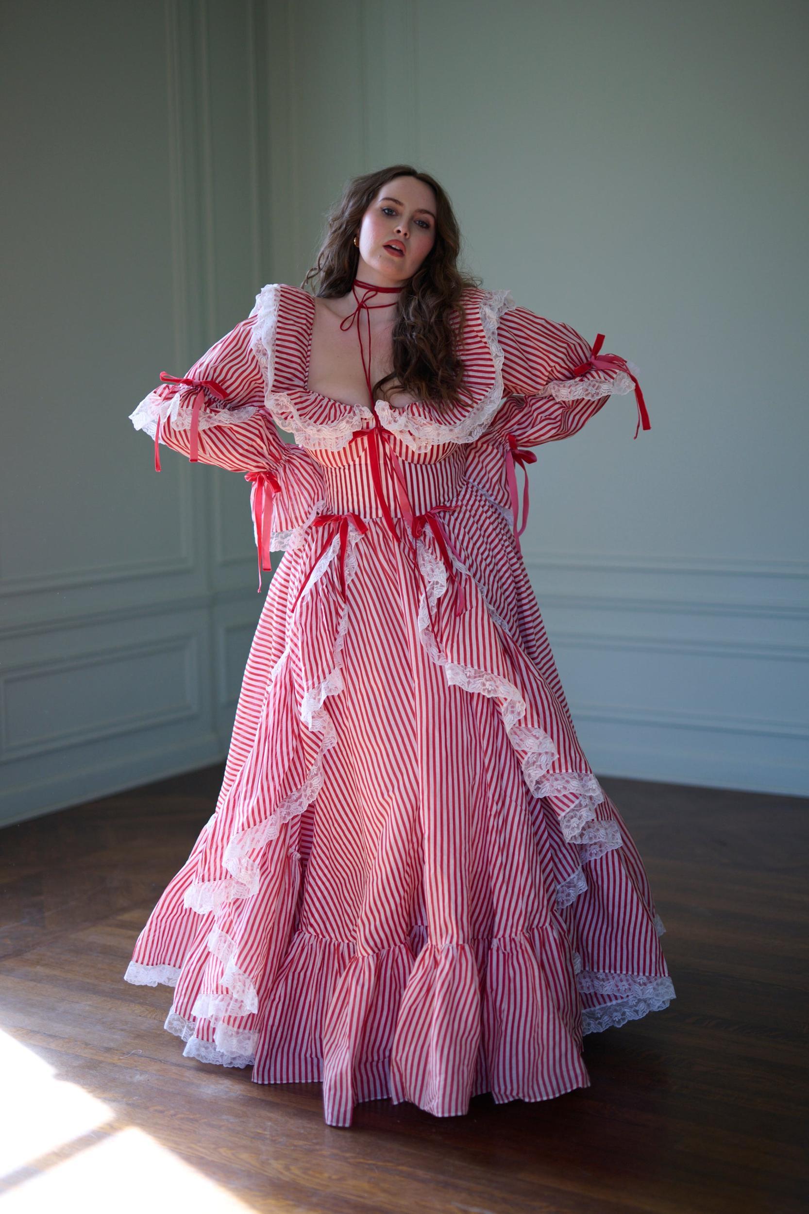 The Candy Stripe Waltz Gown Product Image