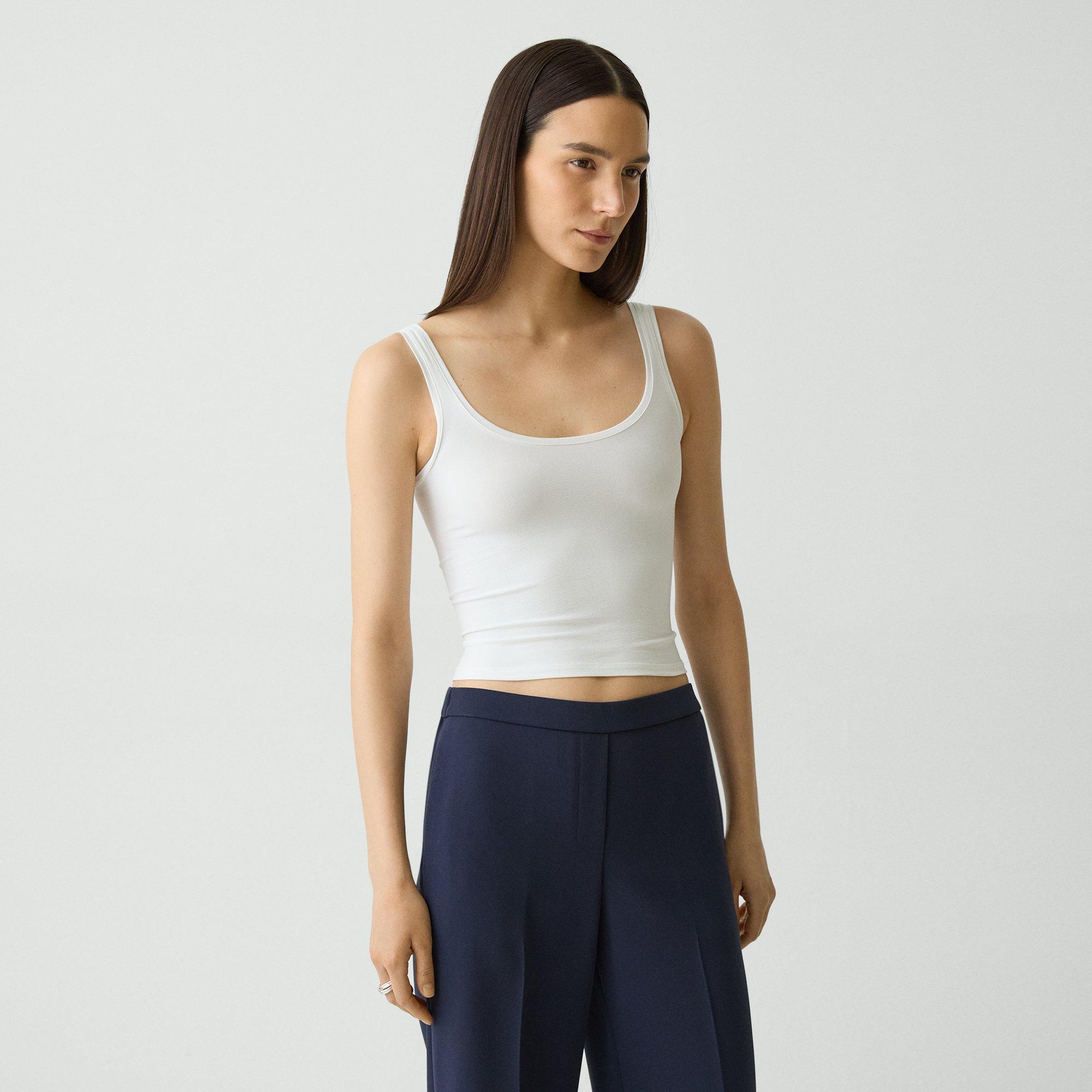 Stretch Nylon Cropped Tank Top | Theory Product Image