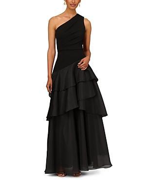 Aidan Mattox One Shoulder Tiered Gown Product Image