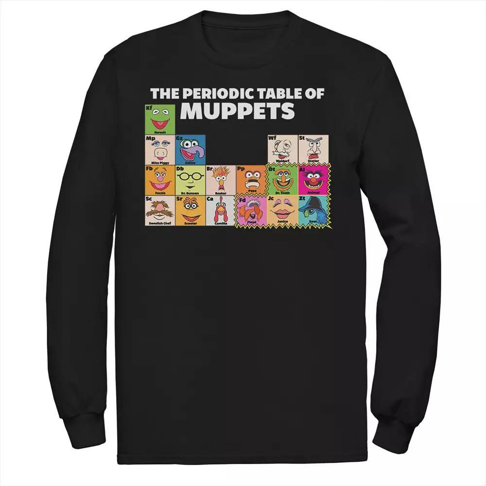 Disney's The Muppets Big & Tall Periodic Table Of The Muppets Long Sleeve Tee, Men's, Size: 5XL, Black Product Image