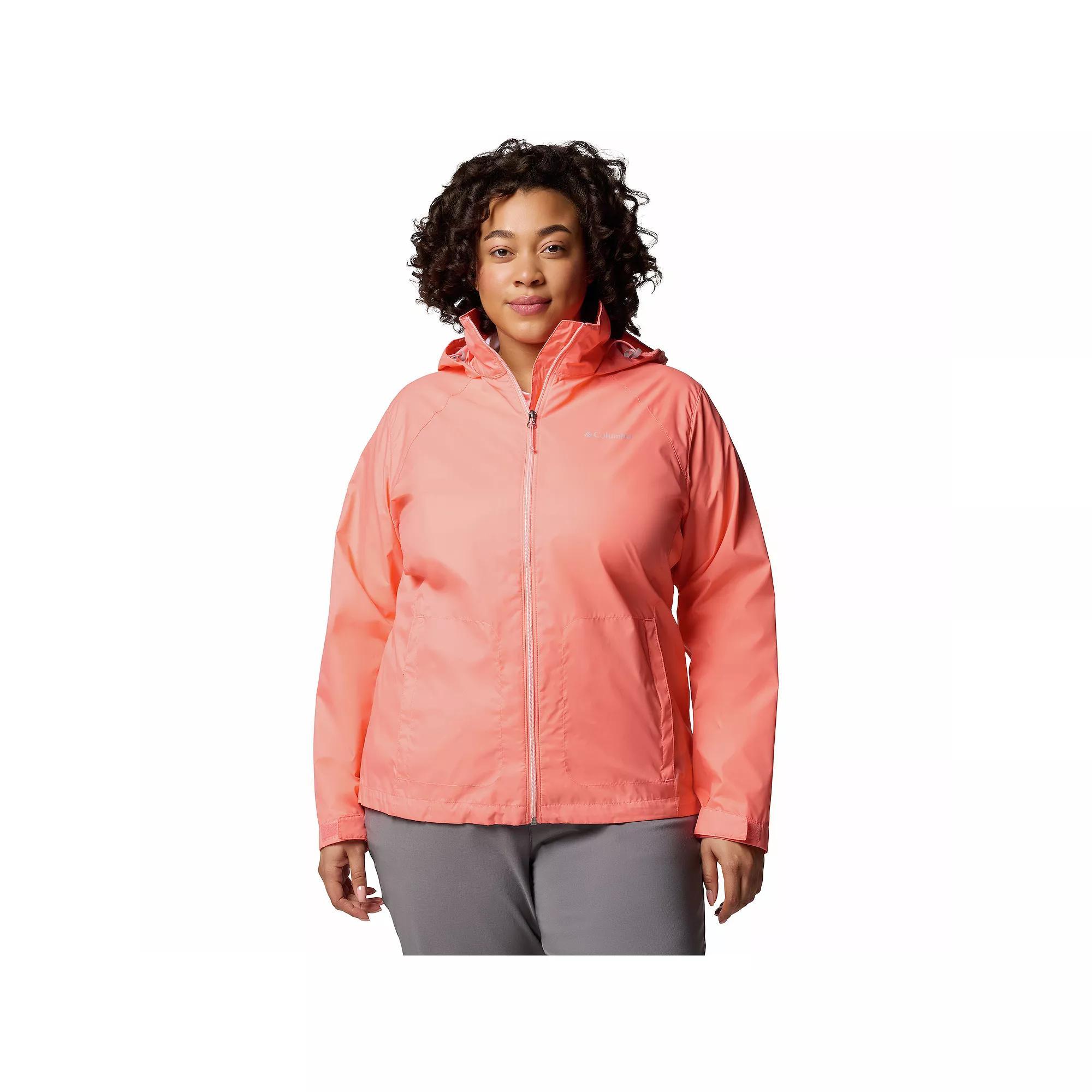 Plus Size Columbia Switchback III Hooded Packable Jacket, Women's, Size: 3XL, Alpenglow Product Image