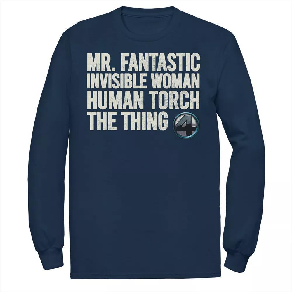 Men's Marvel Fantastic Four Team Name Stack Tee, Size: XXL, Blue Product Image