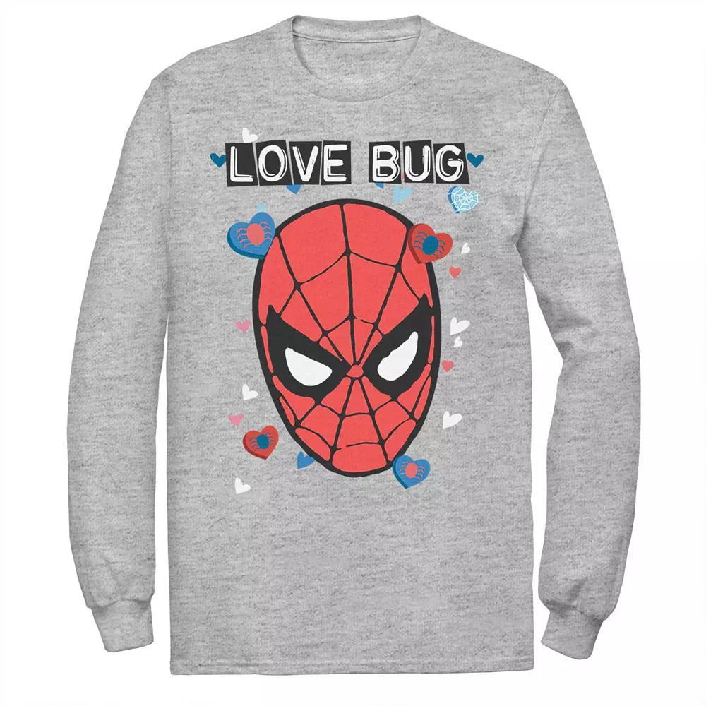 Big & Tall Love Bug Valentines Day Comic Long Sleeve Tee, Men's, Size: 3XB, Athletic Grey Product Image
