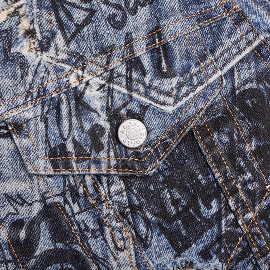 Scribble Denim Jacket - Mid Blue Male Product Image