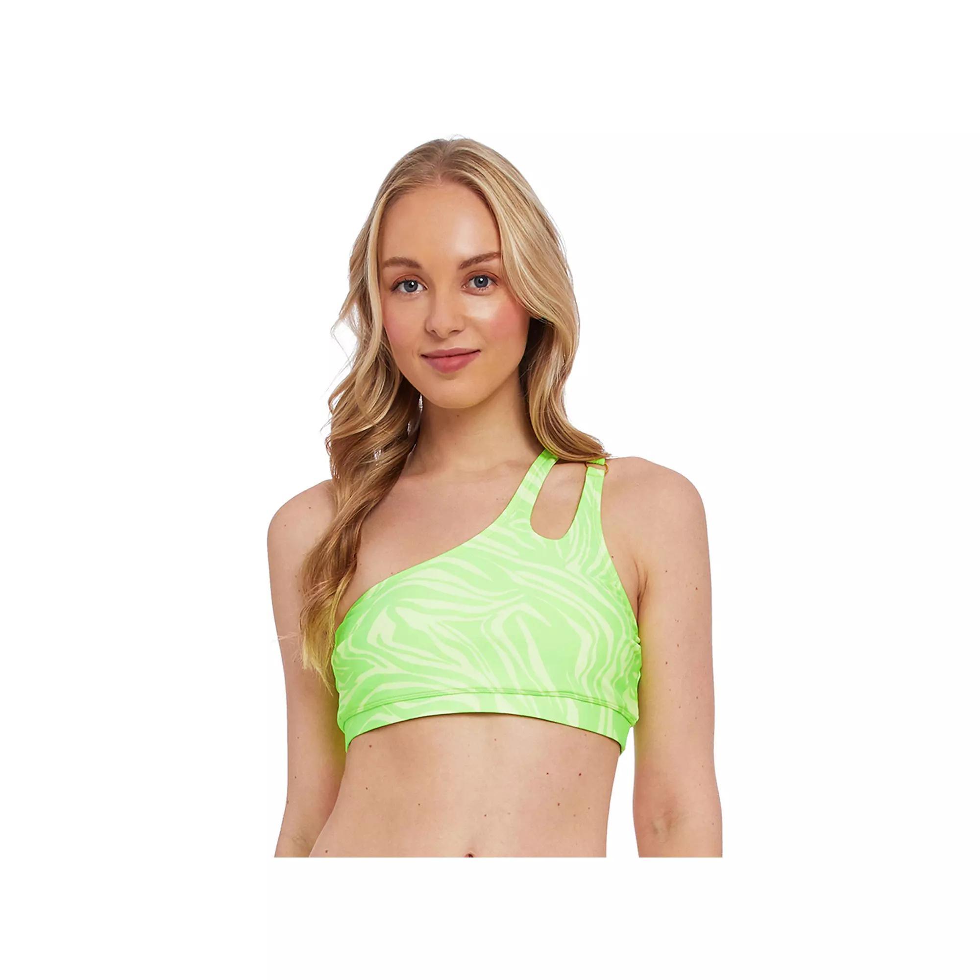 Juniors' Cyn & Luca One-Shoulder Bikini Top, Women's, Size: Medium, Citron Product Image