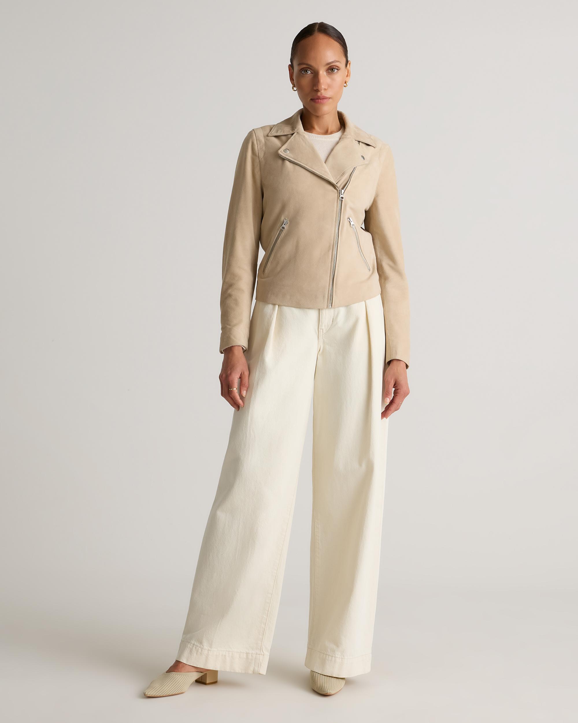 Quince | Women's 100% Suede Biker Jacket Leather Product Image
