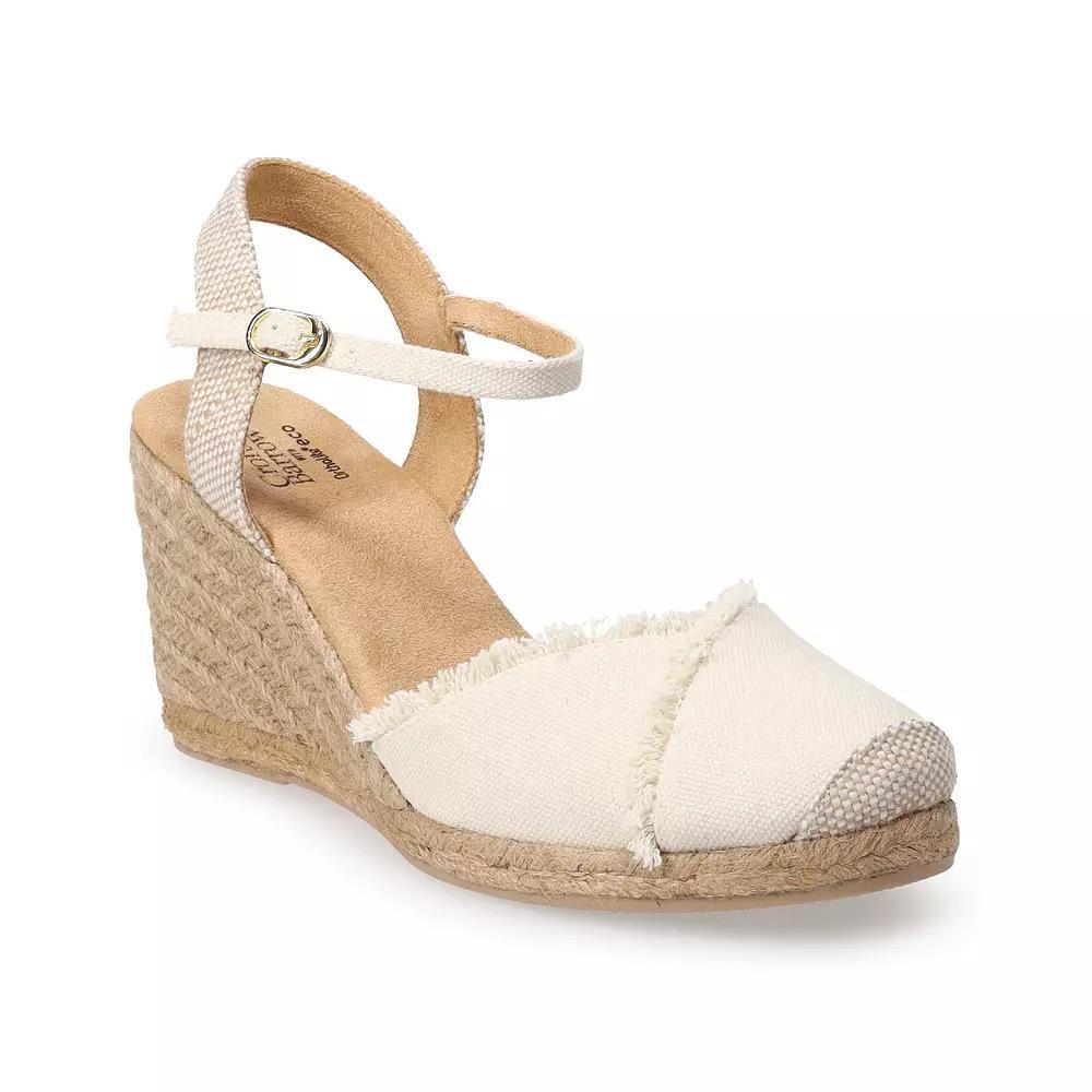 Croft & Barrow Frayed Edge Womens Espadrille Wedges Product Image