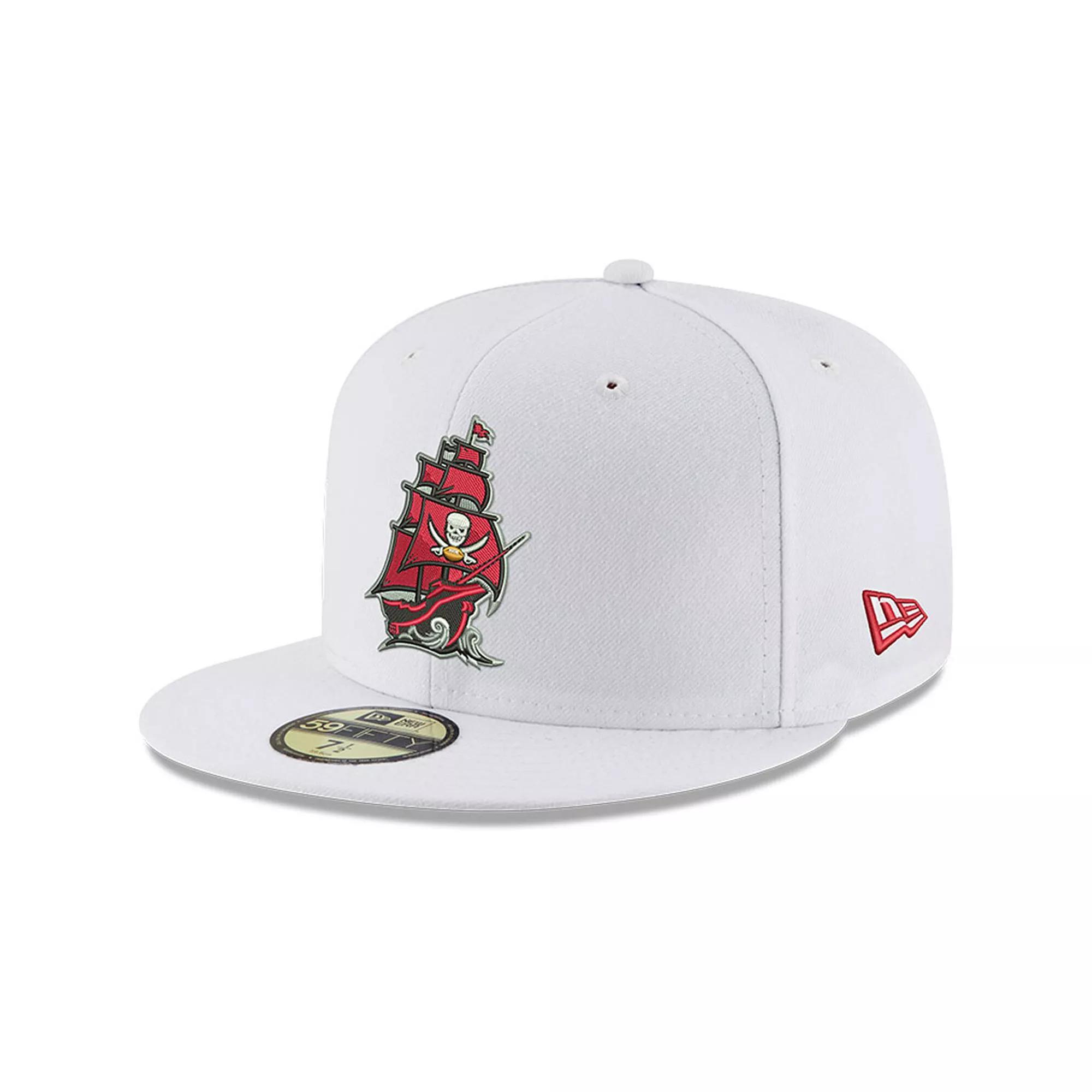 Men's New Era White Tampa Bay Buccaneers Omaha Alternate Logo 59FIFTY Fitted Hat, Size: 7 1/8 Product Image