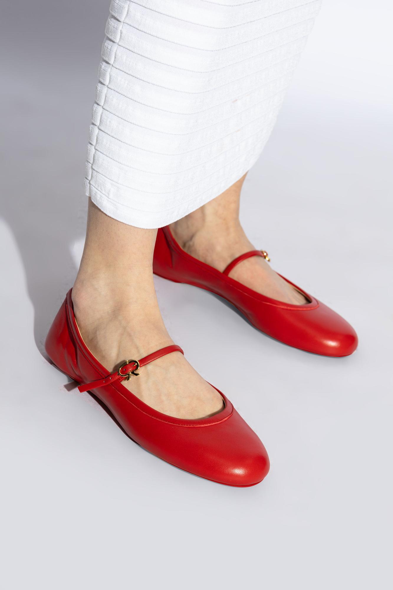 GIANVITO ROSSI Woman Ballet Flats Red Size 8 Leather In Red Nappa Product Image