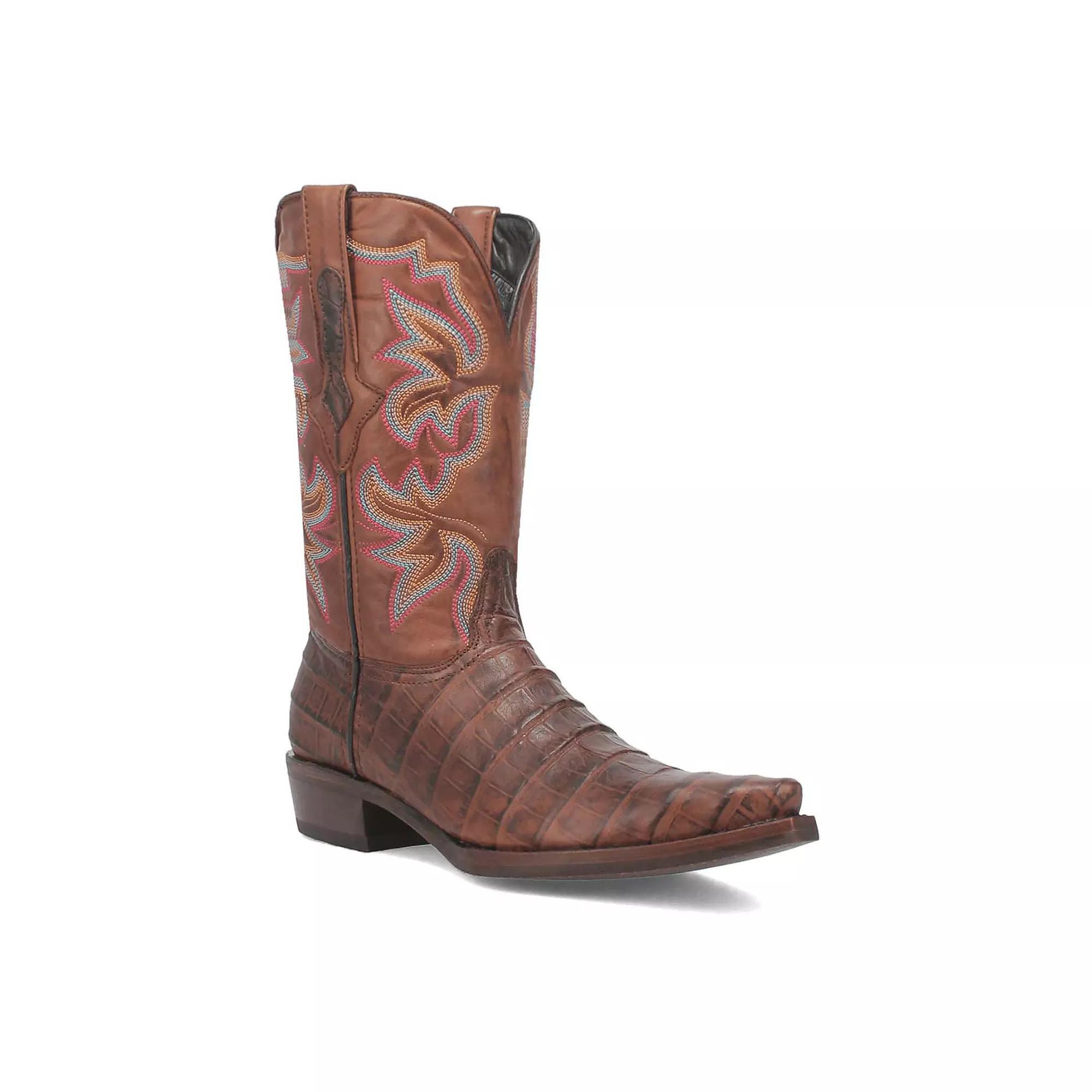Dingo Gator Men's Leather Boots, Size: 10, Silver Product Image