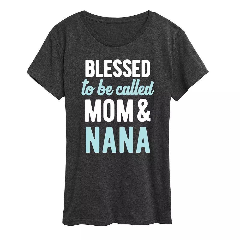 Womens Blessed To Be Called Nana Graphic Tee Heather Grey Product Image