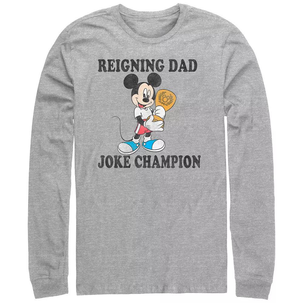 Disney's Mickey Mouse Reigning Dad Joke Champion Men's Graphic Tee, Size: Small, Athletic Grey Product Image