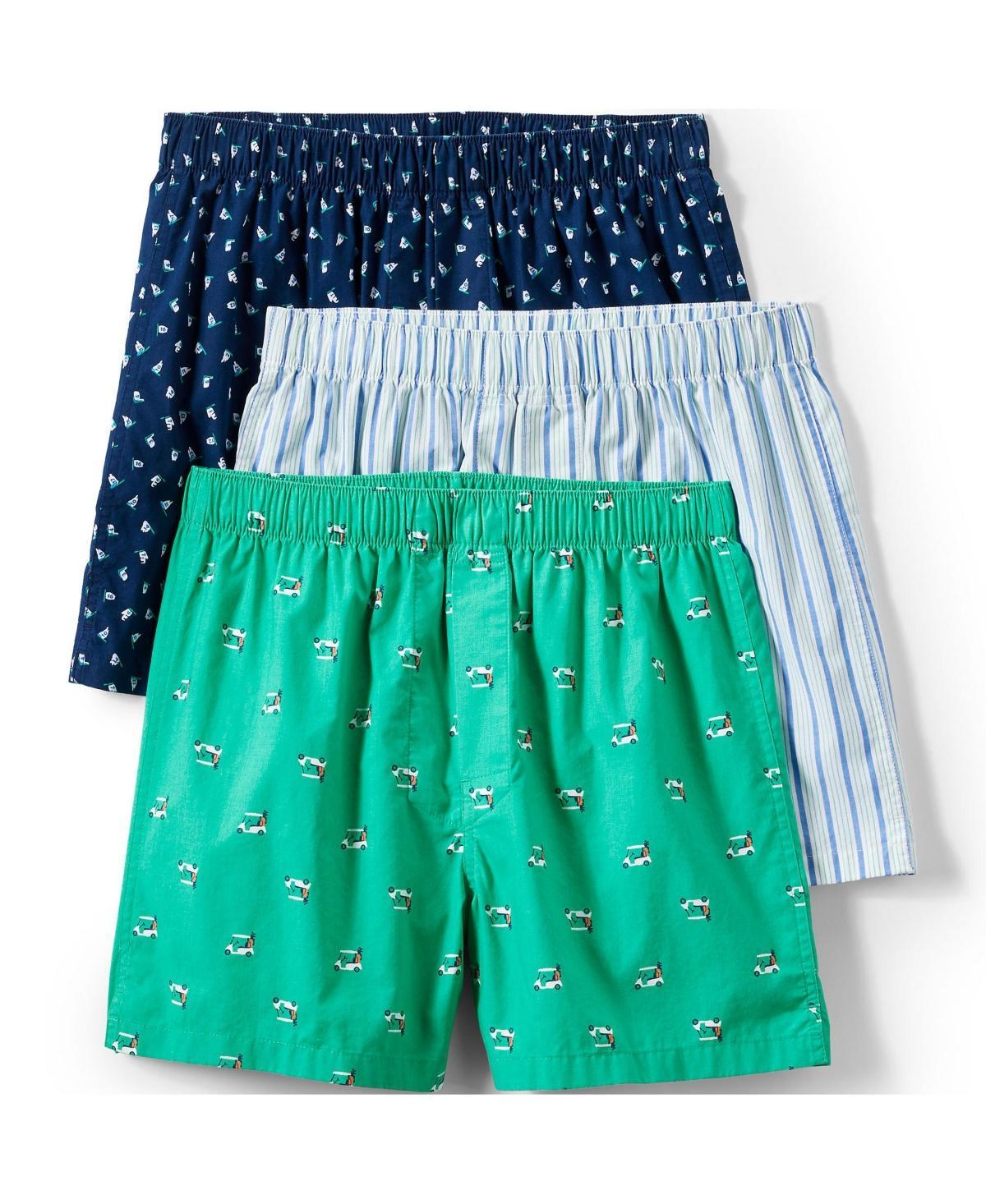 Men's Lands' End 3-Pack Essential Boxers, Size: Large, White Product Image