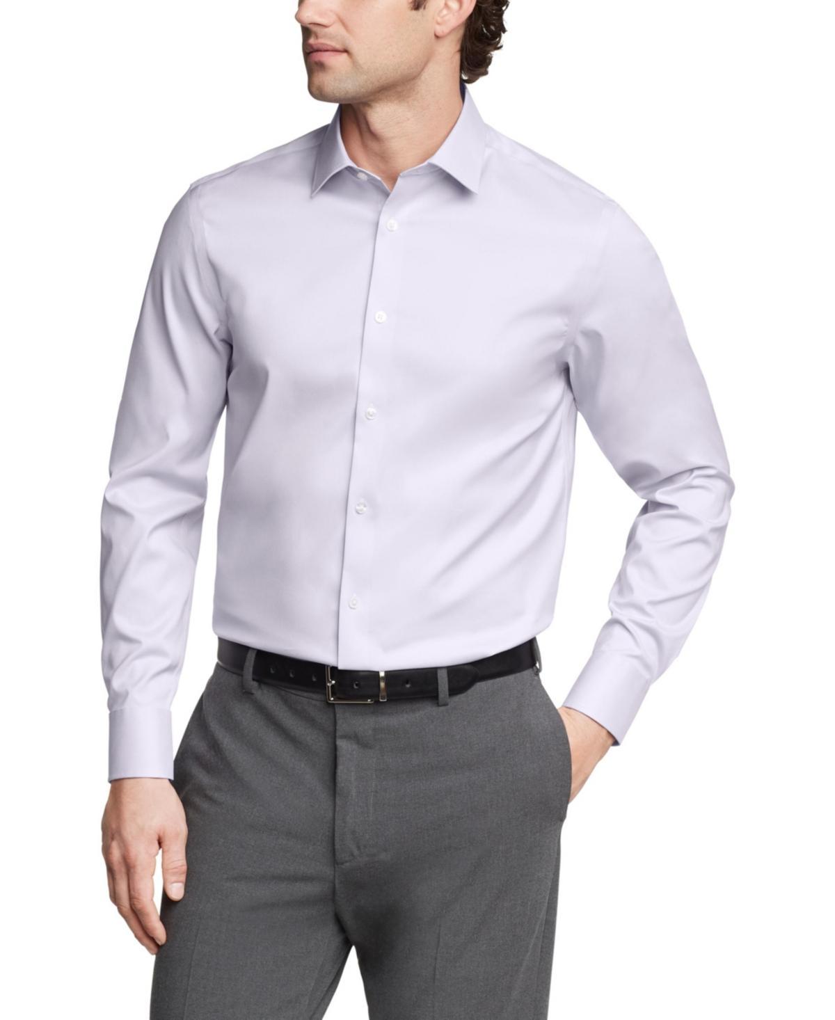 Calvin Klein Mens Refined Cotton Stretch Regular Fit Dress Shirt Product Image