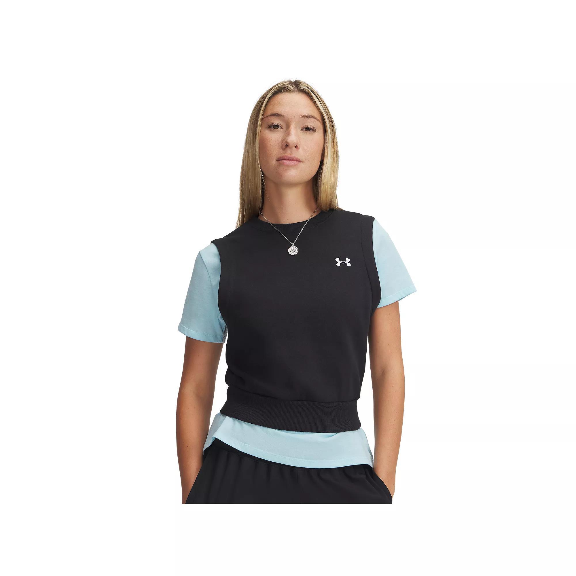 Women's Under Armour Rival Fleece Tank Top, Size: XL, Hydro Green Product Image