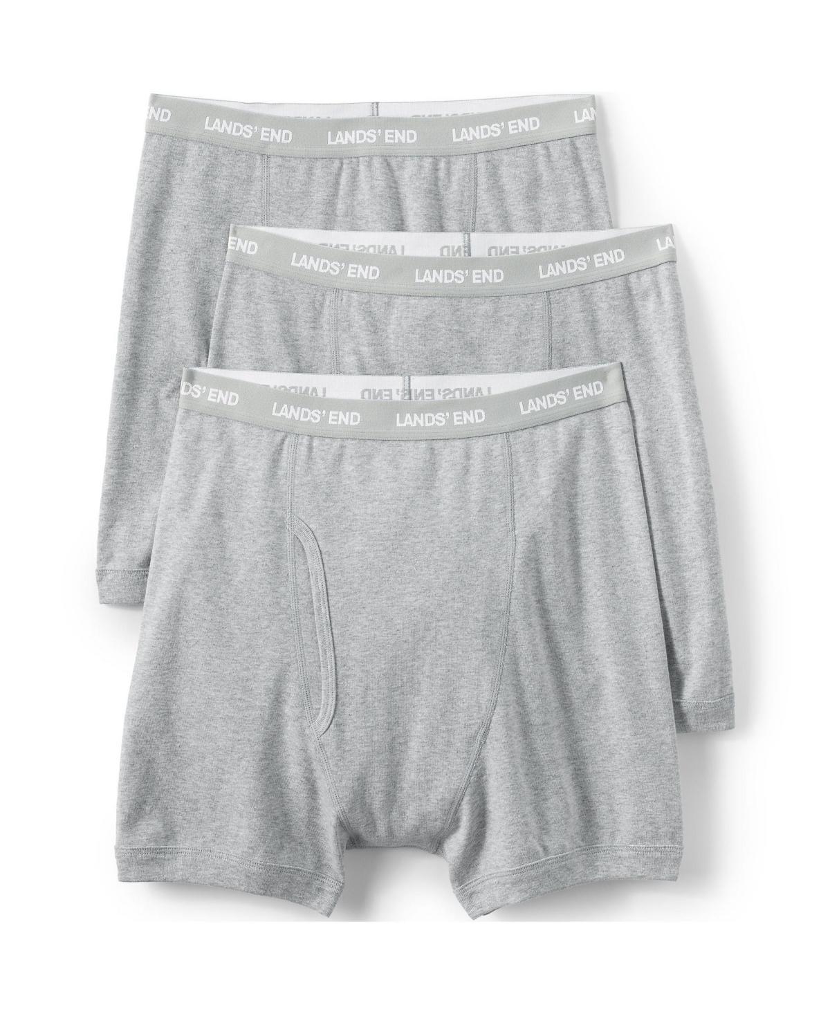 Big & Tall Lands' End Cotton 3-Pack Boxer Briefs, Men's, Size: 3XB, White Product Image